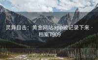 灵异目击：黄金网站app被记录下来 · 档案7909