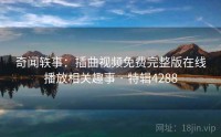 奇闻轶事：插曲视频免费完整版在线播放相关趣事 · 特辑4288