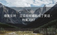 爆笑反转：涩涩视频最后成了笑话 · 档案2347